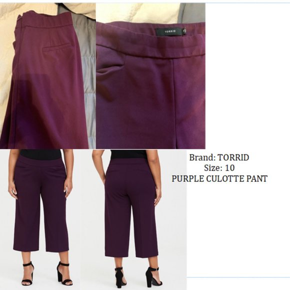 TORRID PURPLE CULOTTE PANT - Picture 1 of 1